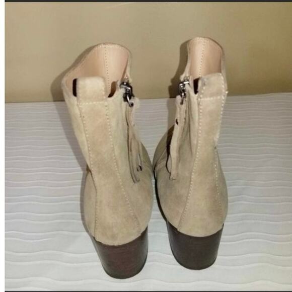 Suede Block Heel Ankle Booties – Size 7 | Soft Nude Tan Neutral Boots - Picture 6 of 17